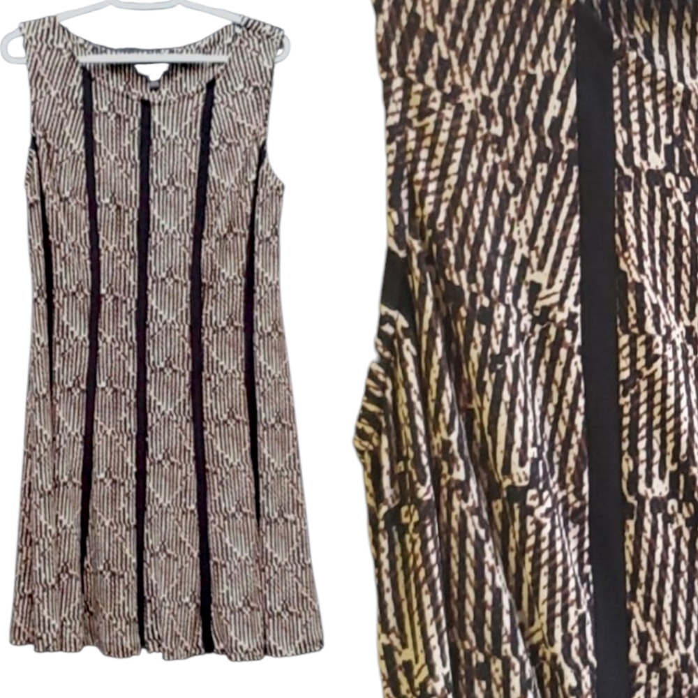 Connected Apparel Sleeveless Stretchy Slipon Dress 12 Patterned Abstract